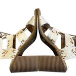 FARYL by Farylrobin White Calf Hair Leather Block Heel Lace Up Sandal Size 8 Photo 5