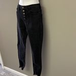 KanCan Black High Rise Button Fly Slight Fade Distressed Skinny Jeans Photo 1