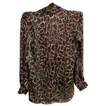 ZARA  WMN'S Animal Print Shirt‎ Flowy V-neck Top Blouse S NWOT Photo 9