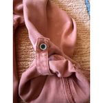 prAna  XL Hidden Button  Women’s Long Sleeve Shirt Orange Brown Tencel Photo 6