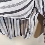 Calypso St. Barth  Grey White Linen Button Down Shirt Womens L Classic Beachy Top Photo 6