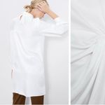 ZARA  Dress Tunic Blouse White Satin Effect Photo 6