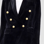 Rachel Zoe  Black Velvet Double Breasted Jacket Small Photo 0