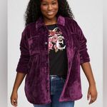 Torrid Cozy Plush Purple Fur Snap Front Teddy Shacket - size 1 Photo 10
