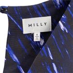 Milly Blue and Black Brushstroke Sleeveless V-Neck Sheath Dress Size 6 Photo 5