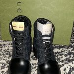 Gucci Women's GG Platform High Block Heel Ankle Boots Size 38.5 Photo 5