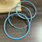 Blue Beaded Crystal Bangle Bracelets Size 8 Photo 0