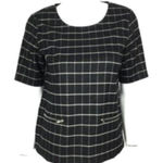 41 Hawthorn Black Knit Back Zip Top Small Career Stretch Minimal Photo 0