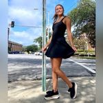 Spanx  Get Moving Square Neck Mini Dress Large Black Athletic Sporty Chic Tennis Photo 3