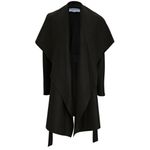 NWOT HARRIS WHARF LONDON Pressed Wool Blanket Wrap Coat Size Small Black Photo 2