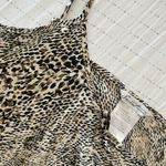 secret treasures Vintage Y2K Gold & Black Classy Leopard Cheetah Print Silk Slip Dress Photo 5