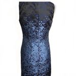 Mario Serrani  Wrinkle-Free Dress Sleeveless Metallic Blue Made  IN ITALY Size 14 Photo 6