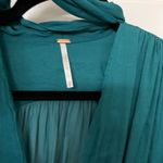 Free People  Teal Ruched Long Sleeve Blouse Size XS Photo 4