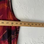 Jane Ashley  Dress Vintage Large Red Orange Leaf‎ Print Fall Sleeveless Maxi Boho Photo 5