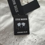 Steve Madden  Imitation-Pearl-Trim Eyelet Cotton Collar White OSFM NWT Photo 2