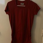 Athleta Red Crewveck Activewear Top M Athleisure Sportswear Casual Cherry Girl Photo 2