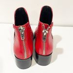 Steve Madden  Women’s Red Leather Silver Studded Conspire Ankle Boots Size 6.5 Photo 3