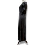 Madewell NWT Size 8 Black Satin Wide V-Neck Midi Dress NO107 Photo 5