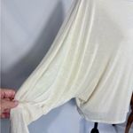 Andree by Unit  Cream Batwing Sleeve Slub Textured Top Sz Large 💚 Photo 2