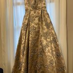 David's Bridal David’s Bridal Metallic Jaquard Spaghetti Strap Dress Photo 6