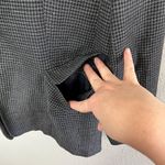 Ann Taylor  Black and Navy Micro Plaid Linen Blend Single Breasted academia Photo 5