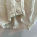 None Cable knit cardigan. Chucky. Oversized. Boxy. Cap sleeve. Large button. Size M Photo 2