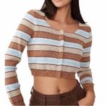 Cotton On Women's Cropped Set Up Stripe Cardigan Sweater Photo 0