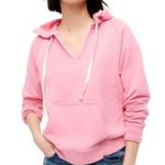 J.Crew Garment-dyed V-neck hoodie in original cotton terry pink small Photo 1