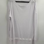 Free People We The Thermal WaffleKnit Oversized White LongSleeve Shirt Medium Photo 0