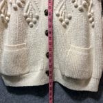 EN CREME Cream Bobble Knit Cardigan Sweater Puffy Sleeve Oversized M L Size M Photo 3