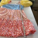 Oliphant NEW Bubble Skirt Puff‎ Sleeve Mini Dress in Canary Multi Women's Size S Yellow Photo 12