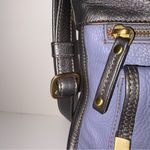 Americana by Sharif Medium Purse Blue Pebbled Leather Crossbody Shoulder Bag NWT Purple Photo 5