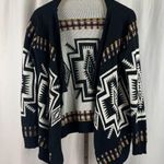 Freeway Apparel Freeway Small Wool Blend Tribal Hi-Low Knit Waterfall Cardigan Sweater Buttery Photo 0