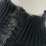 DKNY 90s active fitted 2 tone quarter zip pullover sweater black ivory Ribbed M Photo 10