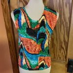 Vtg colorful geometric popcorn summer top Photo 1