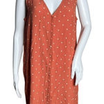 Madewell Dress Womens Medium Orange White Polka Dot Heather Button Front Casual Photo 0