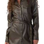 Sanctuary  Faux Leather‎ Belted Shirt Mini Dress Sz Small Photo 0