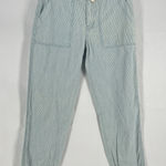 American Eagle  Outfitters Jogger Pants Womens 2 Blue White Striped Drawstring Photo 0