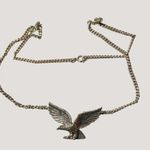 Eagle Flying Pendant 18 Inch Necklace Avon Gold Tone Cuban Style Chain Vintage Photo 1