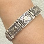 Brighton Retired OP Art Silver Heart Motif Multi-Strand Link Bracelet 40g. Photo 4