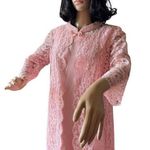 American Vintage 50-60's Vintage Pink dress with matching Lace coat Ladies dress size medium Photo 15