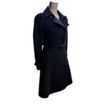 Burberry  Prorsum Cotton Blend Long Pleated Black Double Breasted Trench Coat 38 Photo 2