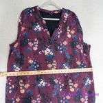 TOLANI burgundy floral shift dress roll shirt, women size 1X‎ Red Photo 6
