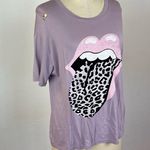 Daydreamer Free People x  Stones Flocked Leopard Tongue Tee Photo 1