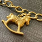 Vintage AVON Charm Bracelet Child Doll Skates Bear 6" Gold Photo 4