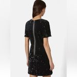 Topshop  Black Sequin Short Sleeve Mini Dress Size 6 EUC Back Zip Photo 6