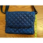 Clarks EUC Blue Quilted Puffy Crossbody Clutch Removable Strap Gorpcore Funky Photo 4