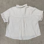 Angels Striped Guazy 100% Cotton Button Down Short Sleeve Shirt Size 2X Brown Photo 3