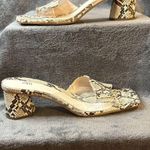 ZARA  Animal Print Snake Vinyl High Heel Square Toe Mules Slides Size 41 Photo 2