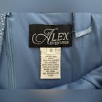 Alex Evenings Sequin Two-Piece Dress W/Jacket Blue Sz 12 Chiffon Midi A-line MOB Photo 6